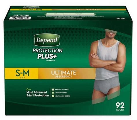 92 Depends For Men SMALL/MEDIUM Incontinence Underwear Adult Diaper Ultimate S/M | eBay