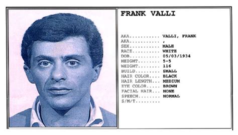 Frankie Valli MUG SHOT | The Smoking Gun