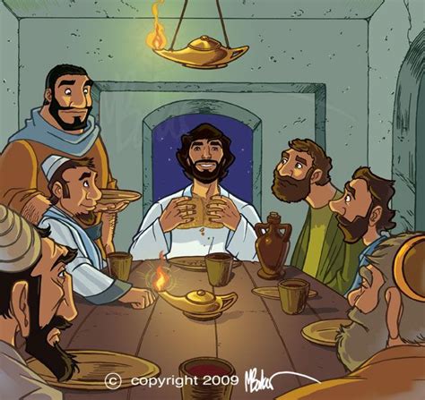 Last Supper Cartoon Art | Bible illustrations, Bible art, Christian ...