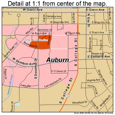 Auburn Alabama Street Map 0103076