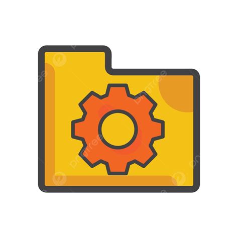 Flat File Folder Icon With Gear Design For Ui Vector, Web, Design ...