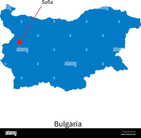 Detailed vector map of Bulgaria and capital city Sofia Stock Vector ...