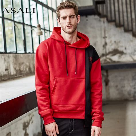 ASALI Fashion Hoodies Men 2018 New Hip Hop Streetwear Cotton Warm Jacket Casual Patchwork Hooded ...