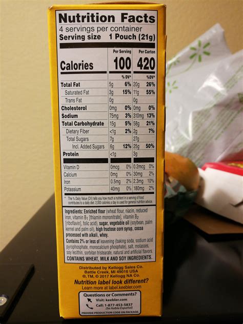 The calories for my pack of cookies is 100, but for four its 420 : r ...