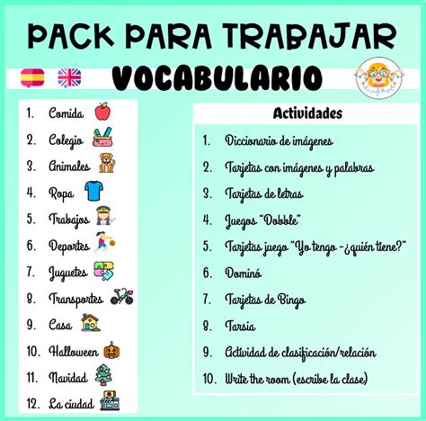 Pack vocabulario completo INGLÉS