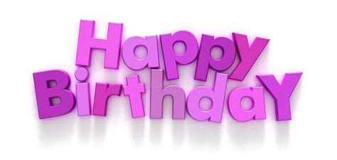 Happy Birthday in pink and purple letters. Happy Birthday formed with ...