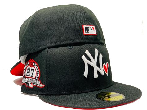 NEW YORK YANKEES 27TH CHAMPIONSHIP BLACK RED BRIM NEW ERA FITTED HAT – Sports World 165