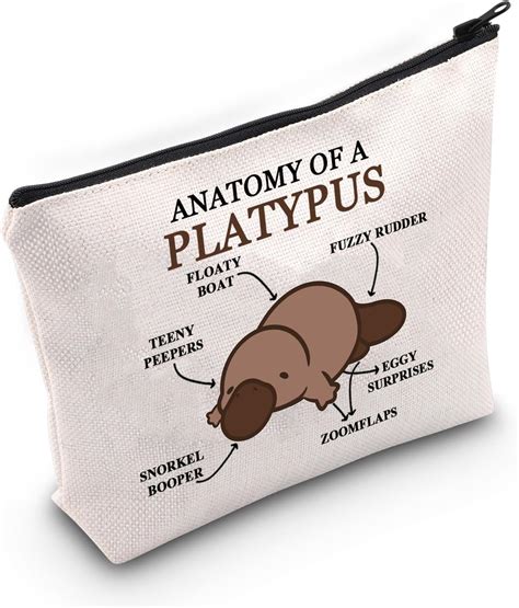 Amazon.com: PWHAOO Platypus Lover Gift Anatomy Of A Platypus Makeup Bag Platypus Owner Gift ...