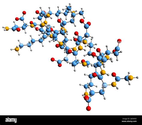 3D image of Parathyroid hormone skeletal formula - molecular chemical structure of parathormone ...