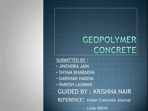 Geopolymer concrete