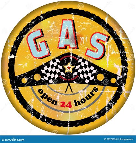 Vintage gas sign stock vector. Illustration of diner - 29975874