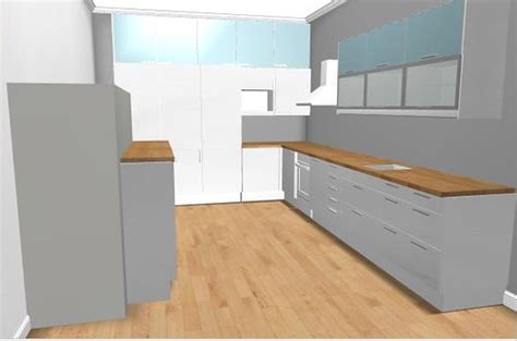 Ikea kitchen planner | Oak floor & worktops. Abstrakt white,… | Flickr