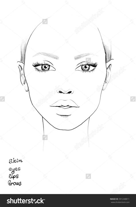 Face chart Makeup Artist Blank. Template. Face Template Makeup, Makeup Face Charts, Casual ...