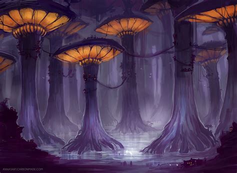 325 - Magic Mushrooms by iZonbi on deviantART | Paisaje de fantasía ...