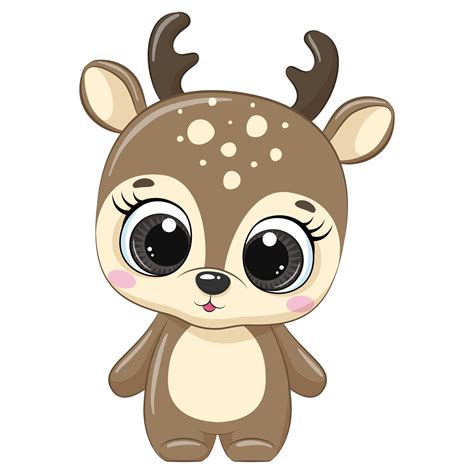 Christmas Deer Clipart, Winter clipart, Cartoon Christmas, Kids Clipart, Nursery Clipart | Baby ...