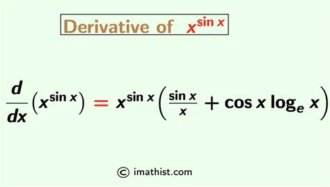 Derivative of x^sinx: Formula, Proof | x^sinx Derivative - iMath