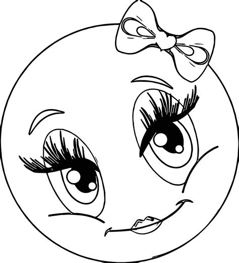 Cute Girl Smiley Faces Coloring Page – Wecoloringpage.com