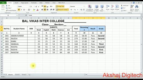 Ms Excel Sheet For Practice