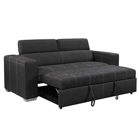 Buy Faux Leather Folding Sofa Bed Couch Sleeper, Modern Soft Loveseat ...