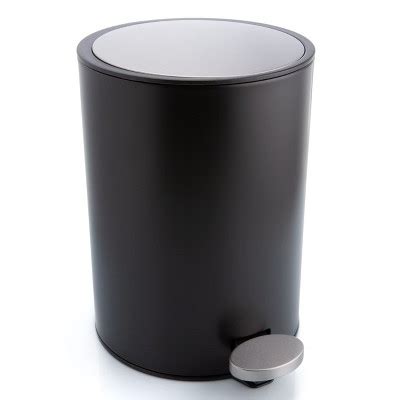 Bamodi 3l Black Bathroom Wastebasket With Removable Inner Bucket & Lid ...