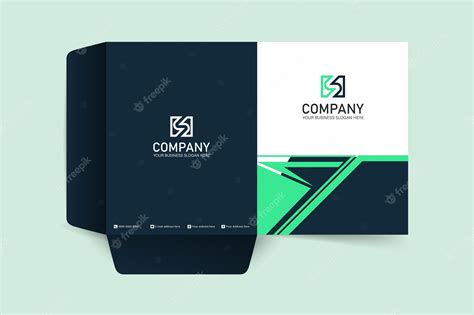 Premium Vector | Business green and blue presentation folder design ...