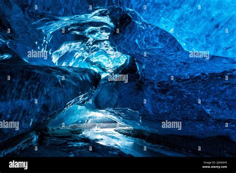 Ice inside Breiðamerkurjökull. An outlet glacier of the larger glacier Vatnajökull that extends ...