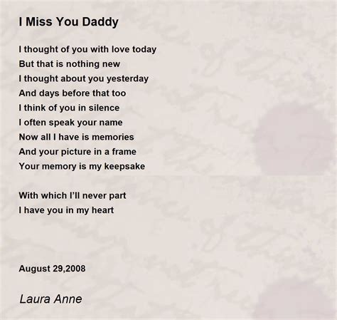 I Miss You Daddy Poems