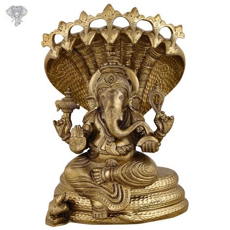 8x5x4Inch Kalakrithi Brass Ganesha Five Headed Snake Statue at Rs 8800 ...