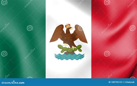 3D Flag of First Mexican Empire. Stock Illustration - Illustration of ...