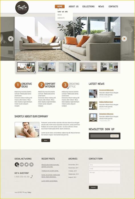 Furniture Website Templates Free Download Of Interior & Furniture Responsive Website Template ...