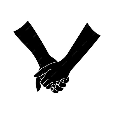 Premium Vector | Couple holding hands silhouette. Vector illustration