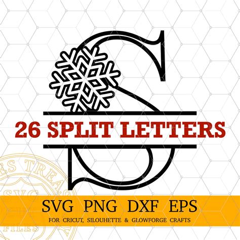 Snowflake Monogram Font Letters Svg Christmas Alphabet Png - Etsy