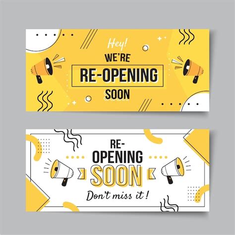 Free Vector | Re-opening soon banner template