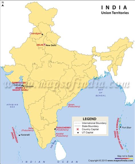 Map of Union Territories of India