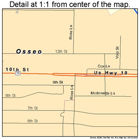 Osseo Wisconsin Street Map 5560575