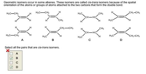 Solved Geometric isomers occur in some alkenes. These | Chegg.com