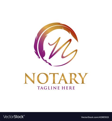 Modern notary or law firm logo design Royalty Free Vector