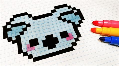 Handmade Pixel Art - How To Draw Kawaii Koala #pixelart