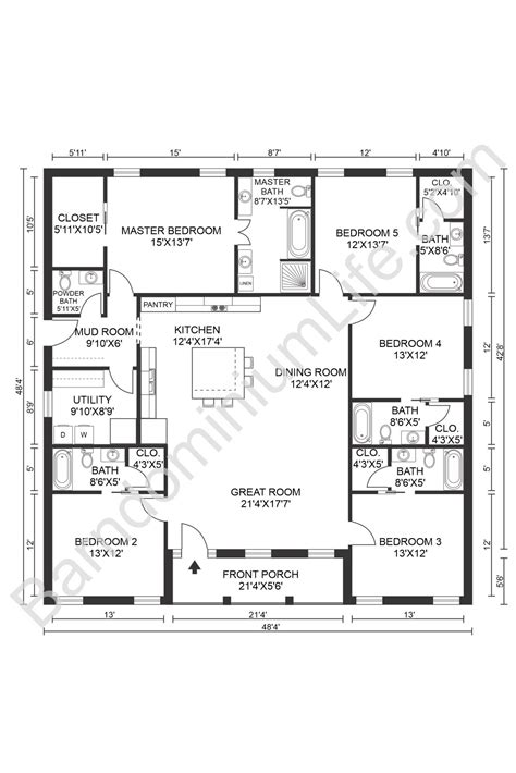 The Best 5 Bedroom Barndominium Floor Plans