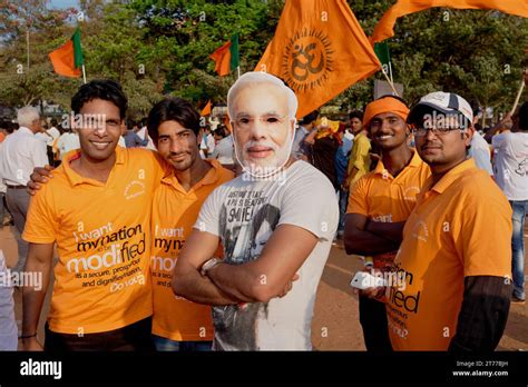 Party members at a rally of the BJP (Bharatiya Janata Party in ...