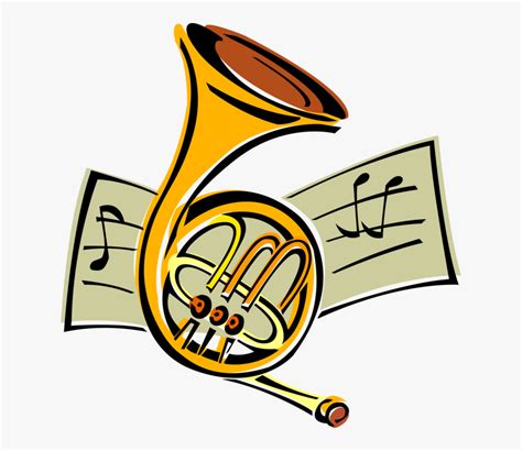 Vector Illustration Of French Horn Brass Musical Instrument - French ...