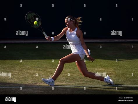 Hannah Klugman in action in the Girls singles on day seven of the 2023 ...