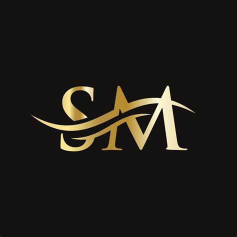 SM logo. Monogram letter SM logo design Vector. SM letter logo design ...