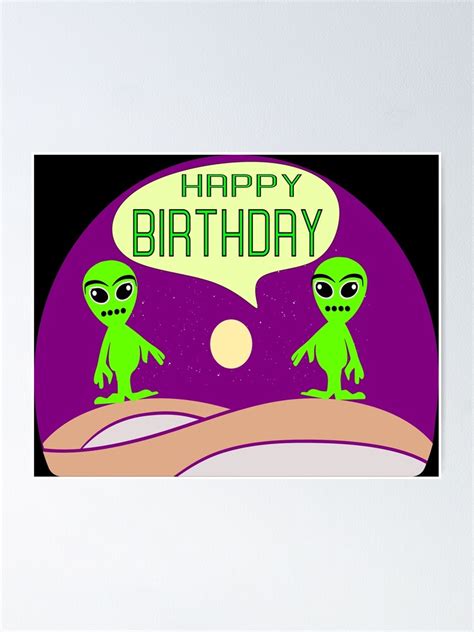 "Happy Birthday ALIENS" Poster by minimalartstory | Redbubble