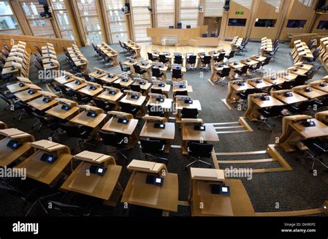 Interior of the Debating Chamber inside the Scottish Parliament ...