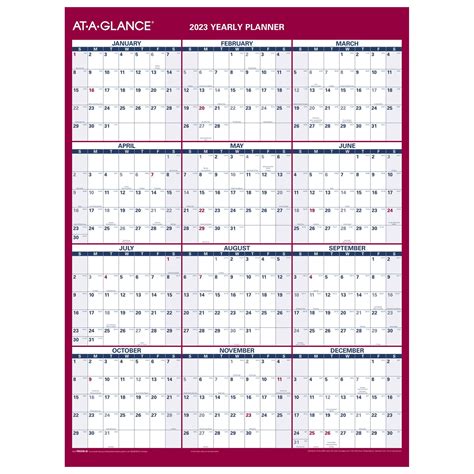 AT-A-GLANCE 2023 Vertical Horizontal Reversible Erasable Wall Calendar ...