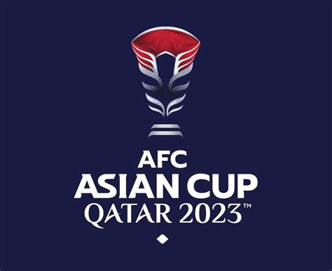 AFC Asian Cup Qatar 2023 Logo Symbol Abstract Asia Football Design Vector Illustration With Blue ...