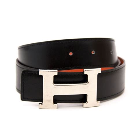 Hermès Black Orange Reversible Belt Labellov Buy and Sell Authentic Luxury