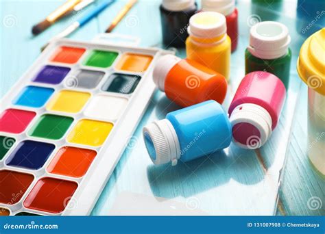 Set of Painting Materials for Child Stock Photo - Image of color ...