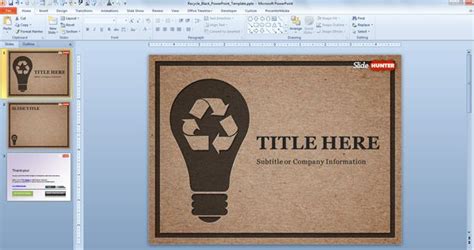 Free Recycle PowerPoint Template (Black) - Free PowerPoint Templates - SlideHunter.com
